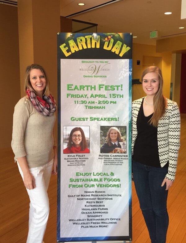 Ruthie with her mother Carolyn at Wellesley for Earth Fest.