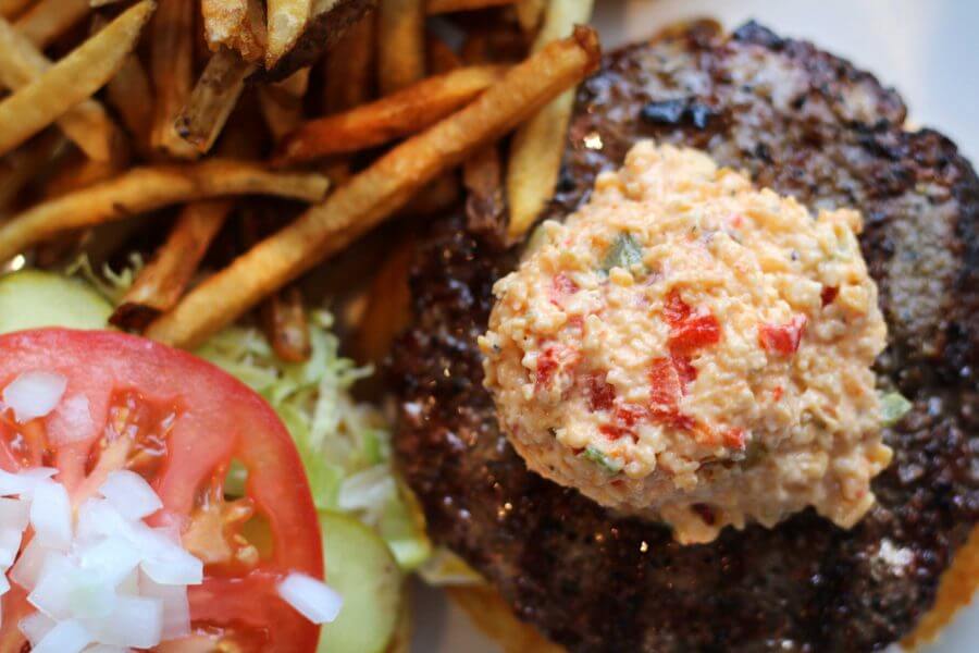 The Classic Cheeseburger with pimento cheese.