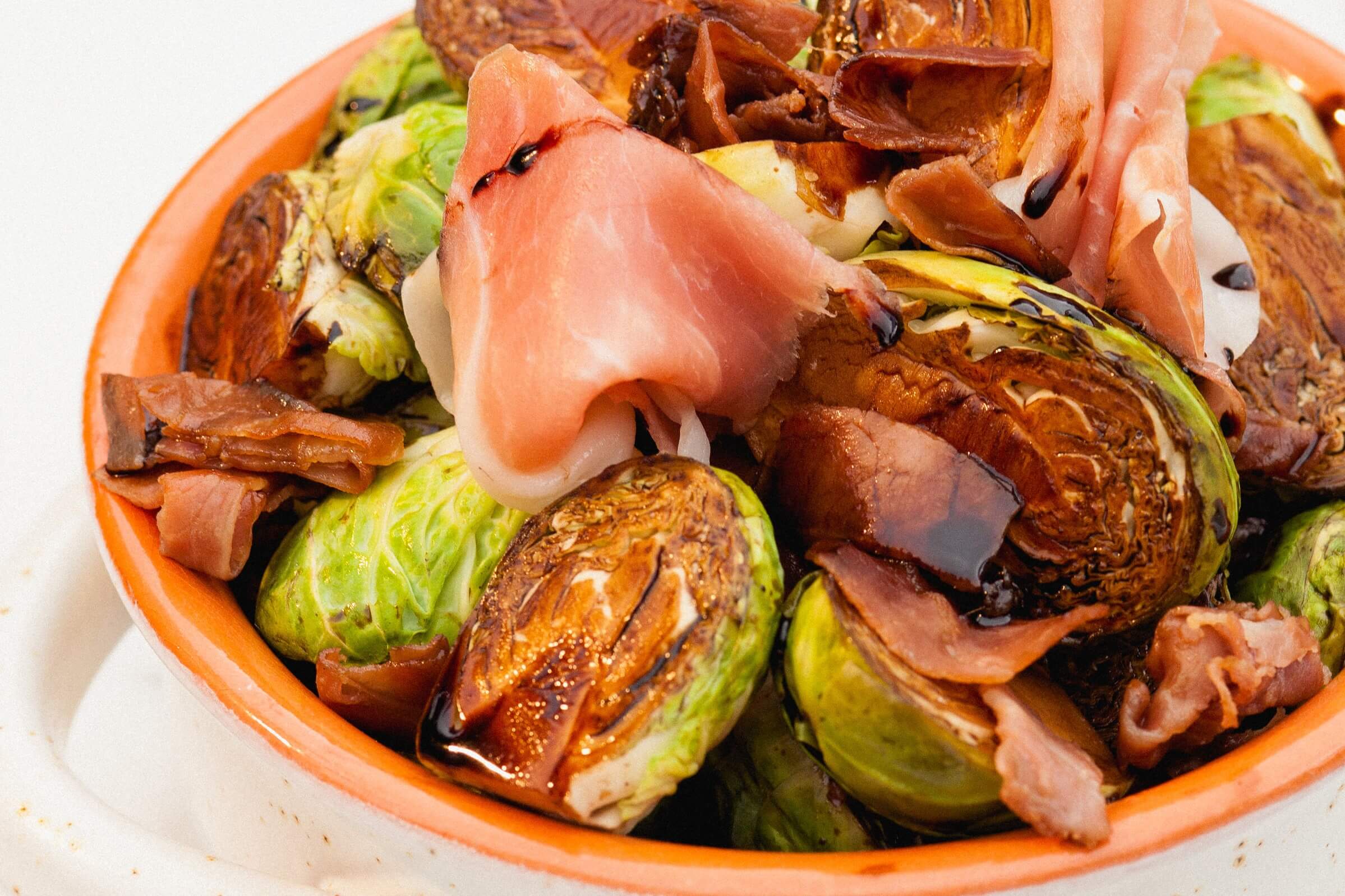 GarlicBalsamic Prosciutto Brussels Sprout Niman Ranch