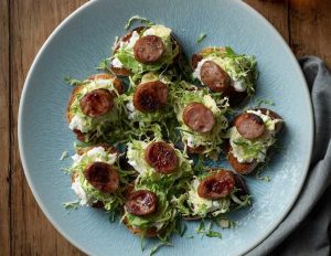 Game Day Recipes: Shaved Brussels Sprout Crostini