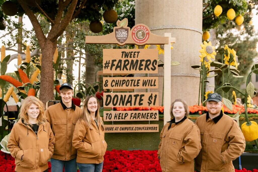 Niman Ranch Farmers on Chipotle Rose Bowl Parade Float
